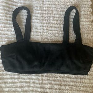Hollister Swim Ribbed Black Bikini Top
